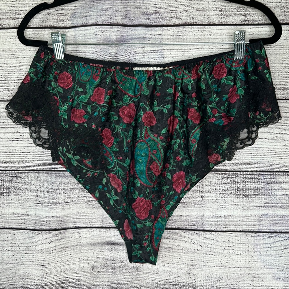 Vintage Floral Paisley Lace lingerie panties Size M